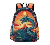 TPISLI Kids Dragon Backpack School Bag Chinese Style Boys Girls Ages 8-12 Daypack for Daily Classes, Modern 13.3 Inch Laptop Rucksack for Autumn Trip and Study Days