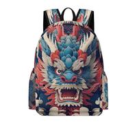 TPISLI Kids Dragon Backpack School Bag Dragon Japanese Style Boys Girls Ages 11-16 Daypack for Secondary Students, Practical 15.6 Inch Laptop Backpack for Study Days and Travel
