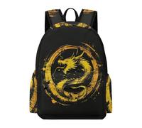 TPISLI Kids Dragon Motif Backpack Boys 6-8 8-12 Girls Middle Chinese Style School Bag for Primary Girls With Water Bottle Holder