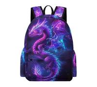 TPISLI Kids Dragon Print Bookbag Boys Girls Age 7-12 Cool Durable Chinese Style Backpack for Classroom Travel New Term Gift, 14 Inch Laptop School Bag Outdoor Activity