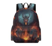 TPISLI Kids Evil Dragon Motif Backpack Boys Girls Year 4-8 Trendy Lightweight Dragon Back pack for Outdoor Travel Birthday Gift, 13.3 Inch Laptop Rucksack Daily Carry