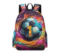 TPISLI Kids Football Backpack School Bag Colorful Soccer Boys Girls Year 5-9 Daypack for Daily Classes, Modern Outdoor Rucksack for Study Days and Travel and Class Travel Use
