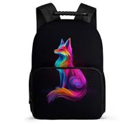TPISLI Kids Fox Design Backpack for 5 to 10 Years, Boys Girls Animal Illustration School Bag, Lightweight Rucksack, Side Pockets, Padded Back, Travel Daily Use