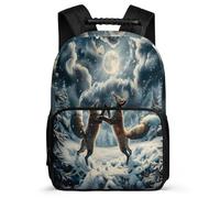 TPISLI Kids Fox Design School Bag 7-11 Year Olds Animal Fox Backpack for Kids and Teens Year 3-6, Adjustable Straps Soft Felt Details Daily Essentials