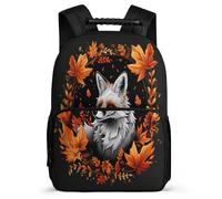 TPISLI Kids Fox Illustration Backpack Ages 6-10, Boys Girls Animal Pattern School Bag, Lightweight Rucksack, 1680D Fabric, Primary Classes, Daily Essentials