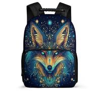 TPISLI Kids Fox Illustration School Backpack for School Animal Fox Backpack Primary Age 6-11 Primary Classes, Soft Felt Details Adjustable Straps Outdoor Day Trips