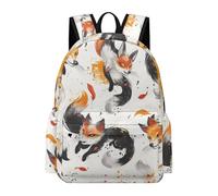 TPISLI Kids Fox Pattern Backpack School Bag Animal Boys Girls 10-16 Years Daypack for Secondary Students, Modern 14 Inch Laptop Bag for Outdoor Trips and Classes