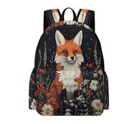 TPISLI Kids Fox Pattern Backpack School Bag Animal Pattern Boys Girls Ages 8-12 Daypack for Daily Classes, Modern 11.6 Inch Laptop Daypack for Daily Lessons and Weekend Travel