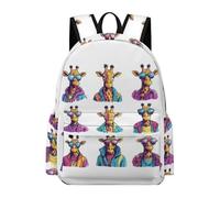 TPISLI Kids Funny Giraffe School Backpack Boys Girls 11-16 Years Trendy Lightweight Animal Theme Back pack for Weekend Trips New Term Gift, 16.5 Inch School Bag Books Gear