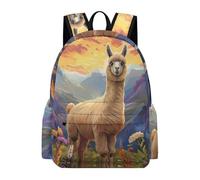 TPISLI Kids Funny Llama Backpack School Bag Animal Alpaca Boys Girls 9-14 Years Old Daypack for Daily Classes, Practical 11.6 Inch Laptop Daypack for Daily Lessons and Weekend Travel