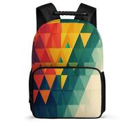TPISLI Kids Geometric Shapes Backpack Primary Age 6-11, Boys Girls 3D Colourful School Bag, Lightweight Rucksack, 1680D Fabric, Primary Classes, Daily Essentials