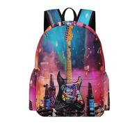 TPISLI Kids Guitar Pattern School Backpack for Boys Girls Primary to Secondary School Age Everyday Durable Singer Music Lover Daypack for Spring Outing Autumn Trip Holiday Gift, Everyday Carry