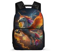 TPISLI Kids Horse Pattern Backpack 6-11 Years, Girls Boys Animal School Bag, Lightweight Rucksack, Side Pockets, Padded Back, Travel Daily Use