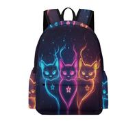 TPISLI Kids Kitten Design Rucksack for Boys Girls Year 7-10 16.5 Inch Rucksack Everyday Durable Animal Cat Print Bookbag for Spring Outing Travel New Term Gift Classroom Books