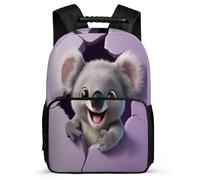 TPISLI Kids Koala Illustration Bookbag, Animal School Bag for Kids for 5 to 10 Years, Durable Backpack, Soft Felt Details, Short Trips, Everyday Use