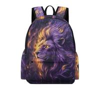 TPISLI Kids Lion Design Bookbag for Boys Girls 7-12 Years 13.3 Inch Laptop Backpack, Modern Durable Animal Print Bookbag for Weekend Trips Outdoor Gift Large Capacity