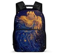 TPISLI Kids Lion Illustration Backpack for 5 to 10 Years, Boys Girls Animal Design School Bag, Lightweight Rucksack, Side Pockets, Padded Back, Travel Daily Use