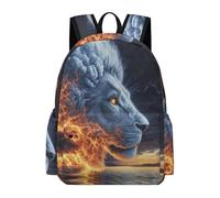 TPISLI Kids Lion Illustration Backpack for School, Large Animal Design Rucksack, Lightweight Casual School Bag for Vacation Travel, Backpack Girls Boys