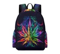 TPISLI Kids Marijuana Leaves Backpack School Bag Plant Printed Boys Girls Ages 8-12 Daypack for Daily Classes, Modern 13.3 Inch Laptop Rucksack for Autumn Trip and Study Days