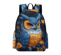 TPISLI Kids Owl Illustration Backpack Boys Girls Secondary School Age 11-16 15.6 Inch Laptop Backpack, Trendy Lightweight Bird Design Fashion School Bag for Spring Outing Travel Holiday Gift