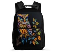 TPISLI Kids Owl Pattern School Backpack for School Bird Illustration Backpack Primary Age 6-11 Primary Classes, Soft Felt Details Adjustable Straps Outdoor Day Trips