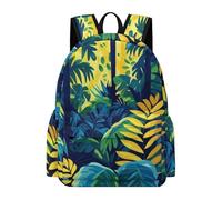 TPISLI Kids Plant Leaf Backpack School Bag Tropical Jungle Boys Girls 10-16 Years Daypack for Secondary Students, Modern 14 Inch Laptop Bag for Outdoor Trips and Classes