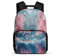 TPISLI Kids Reindeer Theme School Backpack Primary Age 6-11 Deer Rucksack for Students Primary School, Adjustable Straps Padded Back Daily Essentials