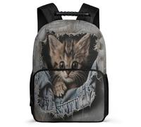 TPISLI Kids Rucksack with Kitten School Backpack for Boys Child Bag Cat Bookbag Daypack for Girl Cartoon Back Pack School Travel