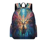 TPISLI Kids School Backpack Beautiful Deer Design Book Bag for Middle/Elementary Students, Daypack Reindeer Theme Rucksack for Travel Camping Hiking