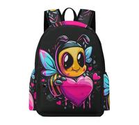 TPISLI Kids School Backpack Bee Rucksack for Boys Girls Children's Backpack Toddler Backpack Kindergarten Book Bag with Heart