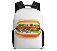 TPISLI Kids School Backpack Burger Print Girls Rucksack Food Pattern Bookbag Teen Back to School Supplies Bag, Holiday Travel Boys Outdoor Daypack for 9-16 Year Old Girls