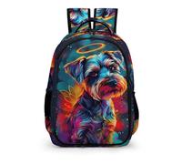 Kids School Backpack Dog Print Book Bag for Middle/Elementary Students, Daypack Animal Dog Rucksack for Travel Camping Hiking