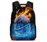 TPISLI Kids School Backpack Girls Ice And Fire Basketball Schoolbag Boy 7-13 Years Old Elementary Students, Daypack Basketball Rucksack for Travel Camping Hiking