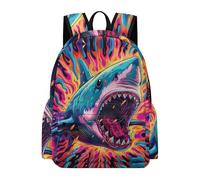 TPISLI Kids School Backpack Shark Motif， Book Bag for Middle/Elementary Students, Daypack Sea Creature Motif Rucksack for Travel Camping Hiking