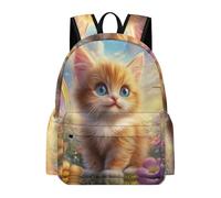 TPISLI Kids School Bag,Kawaii Kitten Pattern Schoolbag Primary Schoolbag Toddler Animal Cat Backpack Boys Rucksacks for Girls,Children's Backpack for Girls Kid School Sports Outdoor Travel