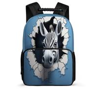 TPISLI Kids School Bag Zebra for Boys Girls Primary Bookbag 3D Animal Zebra Back Pack Travel Bookbags Bagpack Junior Student Schoolbag