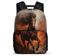 TPISLI Kids School Rucksack Horse Pattern Backpack for Boy And Girl, Children's Toddler Bag Animal Bagpack Bookbag for Elementary School with Front Pocket