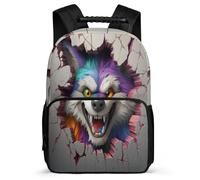 TPISLI Kids School Rucksack Wolf Backpack for Child Bookbag 3D Wolve Theme Bag Daypack for Boy Girl Cartoon Back Pack School Travel