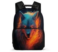 TPISLI Kids School Rucksack Wolve Backpack for Boy And Girl, Children's Toddler Bag Animal Wolf Bagpack Bookbag for Elementary School with Front Pocket