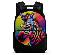 TPISLI Kids School Rucksack Zebra Backpack for Child Bookbag Neon Colours Bag Daypack for Boy Girl Cartoon Back Pack School Travel