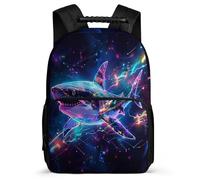 TPISLI Kids Shark Illustration Backpack Age 7-12, Children Kids Sea Creature School Bag, Lightweight Rucksack, Side Pockets, Padded Back, Travel Daily Use