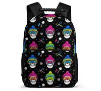 TPISLI Kids Skull School Backpack Primary Age 6-11 Skeleton School Bag for Boys Girls Year 3-6, Soft Felt Details Sturdy Handle Birthday Gift