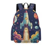 TPISLI Kids Space Rocket Backpack School Bag Planets Boys Girls 9-14 Years Old Daypack for Daily Classes, Practical 11.6 Inch Laptop Daypack for Daily Lessons and Weekend Travel