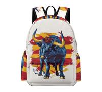 TPISLI Kids Spanish Bullfighting Backpack Boys 6-8 8-12 Girls Middle Cattle Pattern School Bag for Primary Girls With Water Bottle Holder