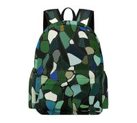 TPISLI Kids Stone Block Pattern Bookbag for Boys Girls 7-12 Years 13.3 Inch Laptop Backpack, Modern Durable Marble Motif Bookbag for Weekend Trips Outdoor Gift Large Capacity