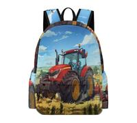 TPISLI Kids Tillage Machine Motif Backpack School Bag Car Design Boys Girls Ages 8-12 Daypack for Daily Classes, Modern 13.3 Inch Laptop Rucksack for Autumn Trip and Study Days