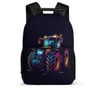 TPISLI Kids Tractor Illustration Backpack Age 7-12, Children Kids Car Design School Bag, Lightweight Rucksack, Side Pockets, Padded Back, Travel Daily Use