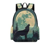 TPISLI Kids Wolf Design Backpack Boys Girls Year 4-8 Trendy Lightweight Animal Wolve Print Back pack for Outdoor Travel Birthday Gift, 13.3 Inch Laptop Rucksack Daily Carry
