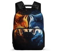 TPISLI Kids Wolf Motif Backpack 7-11 Year Olds, Children Kids Animal Wolves School Bag, Lightweight Rucksack, 1680D Fabric, Primary Classes, Daily Essentials