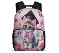 TPISLI Kitten Motif Backpack for Kids and Teens 6-11 Years Cat Animal Backpack for Boys School Years 1-4, Soft Felt Details 1680D Fabric Outdoor Day Trips